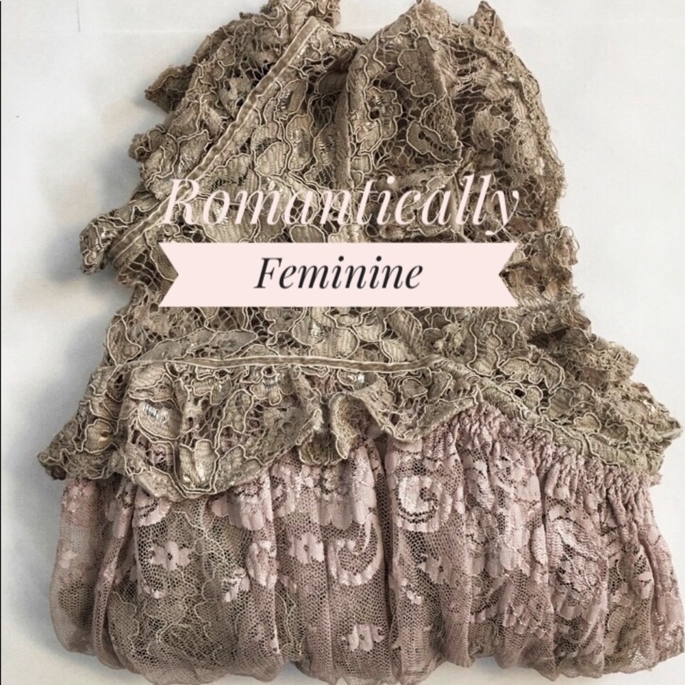 Ambiance Brand Lovely Lace Blouse Size L